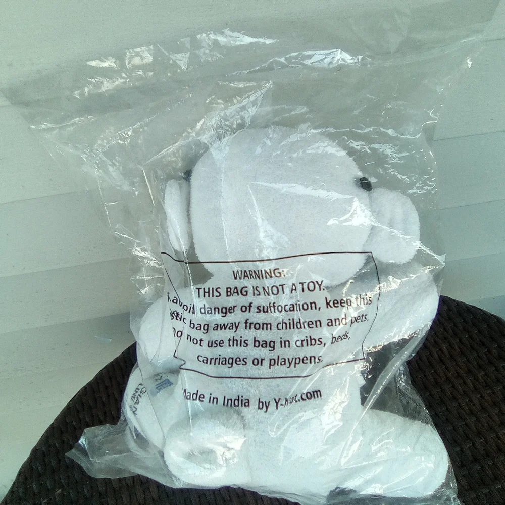 NORWEGIAN TOWEL MONKEY PICTURE HOLDER White Teddy Bear with Sunglasses